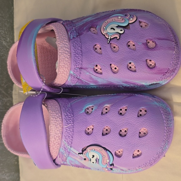Capelli of New York Lavender Unicorn Kids Slip On Clogs Size 2 New - Picture 3 of 7